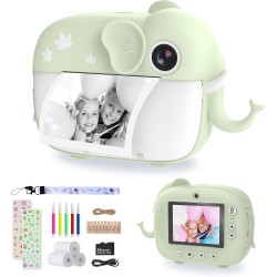 TIATUA Appareil Photo Instantané Enfants, Appareil Photo Numérique pour Enfants avec Double Objectif de 20MP, Carte de 32Go, Caméra Instantanée et Vidéo, Cadeau pour Filles et Garçons Dès 3 Ans