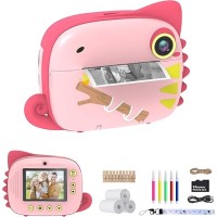 TIATUA Appareil Photo Instantané Enfants,Appareil Photo Numérique avec Papier d'impression & Carte 32G, Appareils Photo et caméscopes instantanés sans Encre,Cadeau pour Filles Garçons de 3-14 Ans