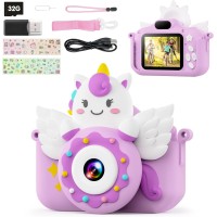 TIATUA Appareil Photo Enfant,2.0 Pouces Appareil Photo Numérique, 20MP/1080P Caméra Vidéo Selfie,32G Carte, Lecteur de Cartes, Cadeaux pour Enfants de 3 à 12 Ans (Violet)
