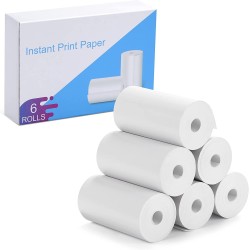 TIATUA 6 Rouleaux de Papier Thermique pour Appareil Photo Enfants Papier d'impression Zéro Encrepour Caméra Instantanée pour Enfants(2,16 pouces x 1,1 pouces)